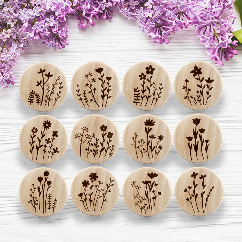 Деревянная ручка с выгравированными цветами креативный выдвижной ящик в стиле