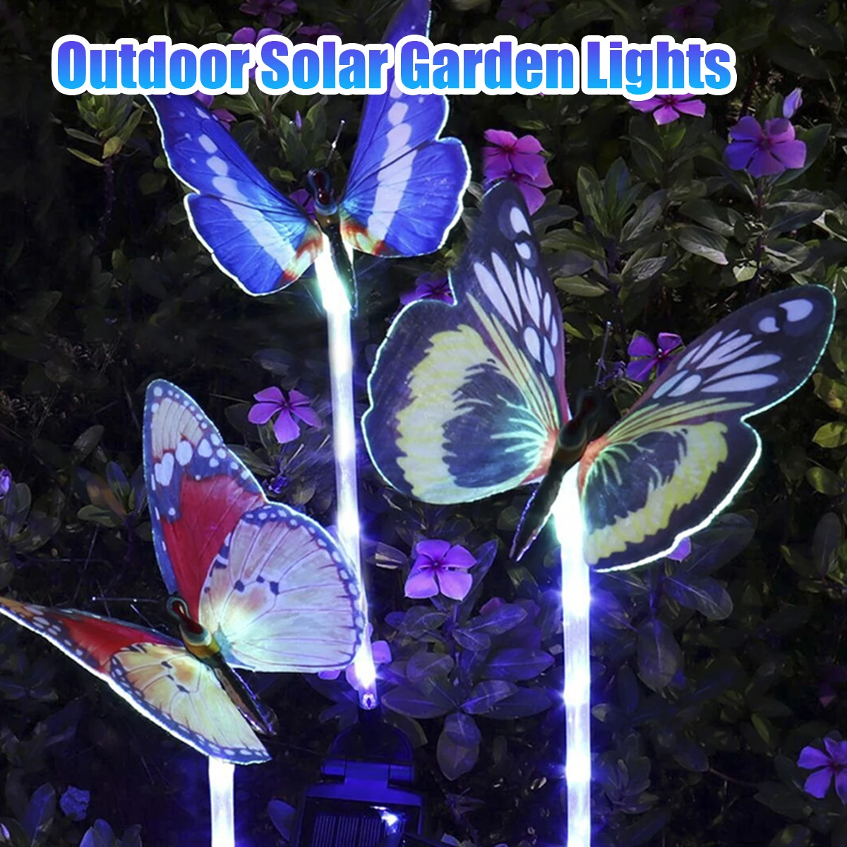 

3PCS Waterproof Solar Butterfly Light Outdoor Solar Powered Lawn Lantern Decorative Lamp Landscape Stakes Light for Yard Lawn