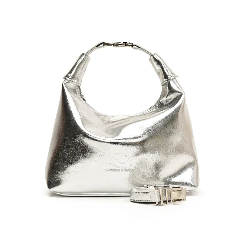 Серебряные сумки для женщин2024Новая модная маленькая сумка прогулок Модная