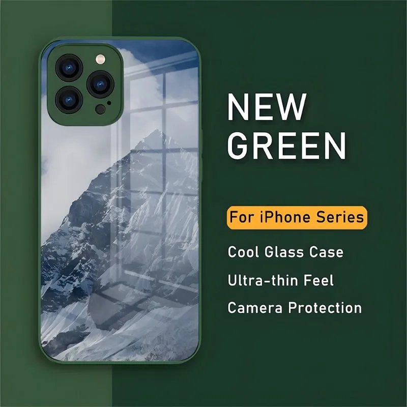 

Emboss Mountain Phone Case 2023 New Color For IPhone 14 Pro 13 11 12 XR XS MAX 7 8 X Plus 13 Tempered Glass Covers