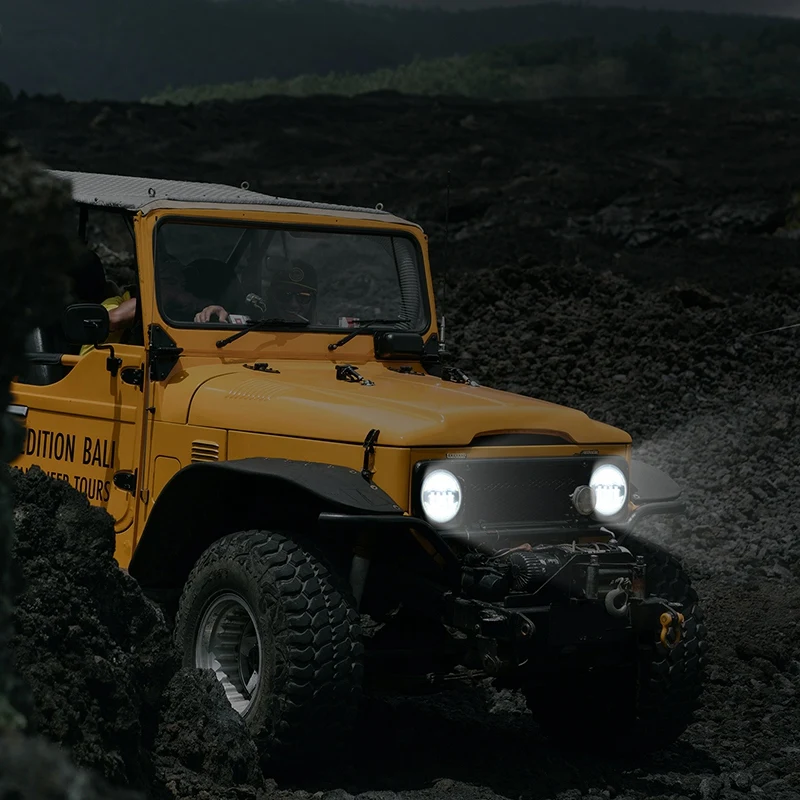 7-дюймовые 45 Вт Круглые черные OSRAM лампы головного света ближнего и дальнего DRL для