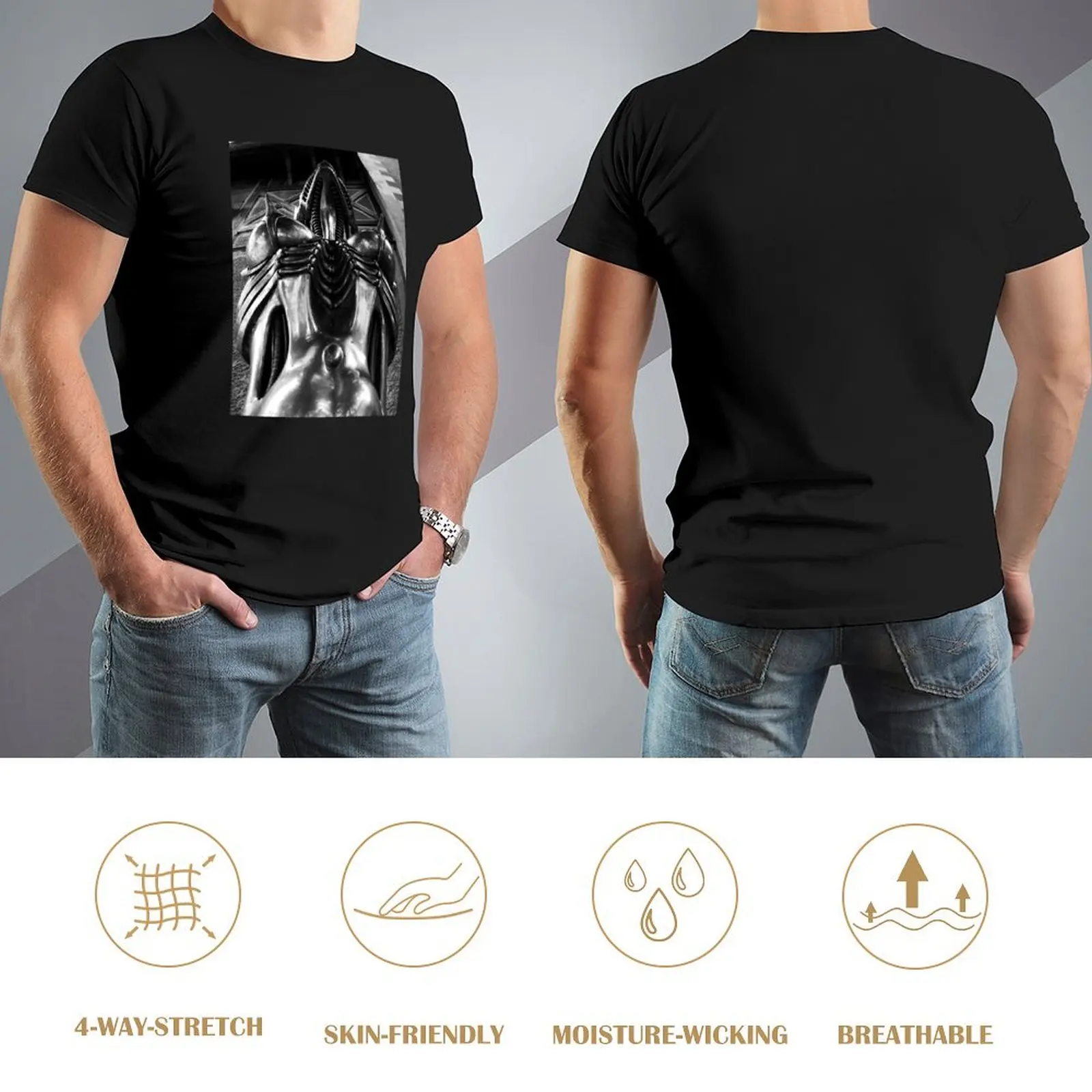 Музей Х Р Гейгера. Входная статуя. Футболка Gruyeres Швейцария мужская одежда