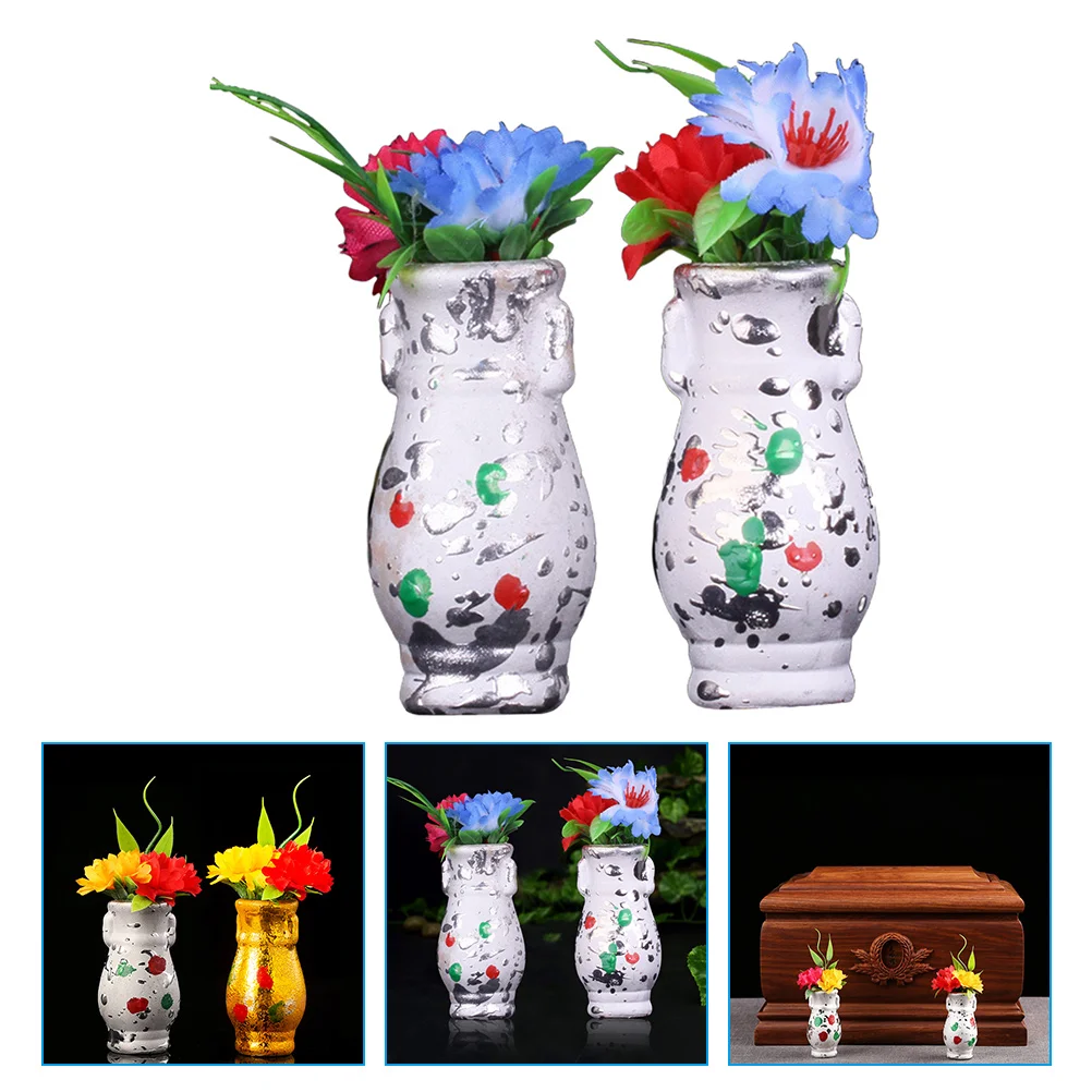 

Flower Headstone Grave Vase Flowers Cemetery Holder Saddle Fake Vases Withgraveyard Artificial Gravesite Tombstone Holders