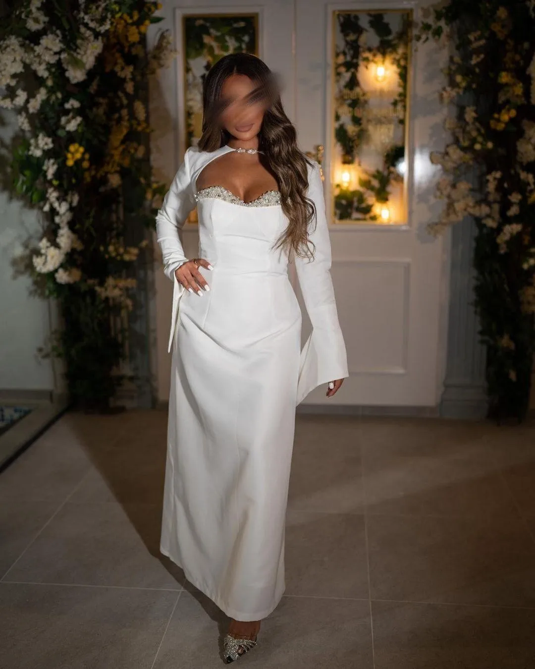 

Официальные Вечерние платья с вышивкой Каролина, платья-футляры с бисером для выпускного вечера с длинным рукавом, длинное вечернее платье до щиколотки