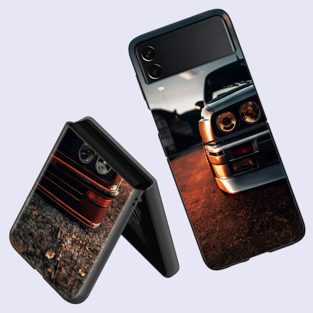 Автомобильный чехол для телефона B- Bmwes-S E30 Fundas Samsung Galaxy Z Flip 5 6 4 3 5G с задней крышкой