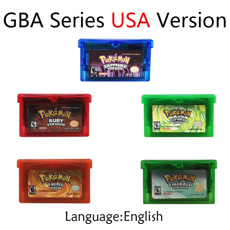 Картридж для видеоигр серии GBA Pokemon GBA NDSL GBA SP, 32-битная карта памяти консоли 5, Классическая английская версия