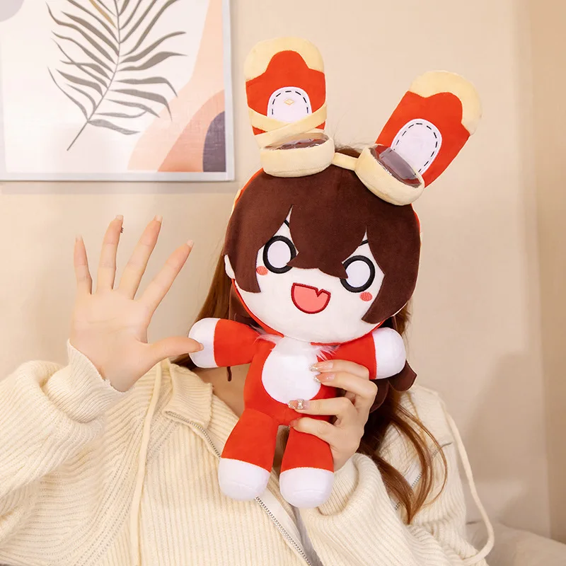 

45cm Genshin Impact Amber Doll Stuffed Anime Amber Rabbit Plush Toy Baron Bunny Pillow Cosplay Props Birthday Gifts Child Girl