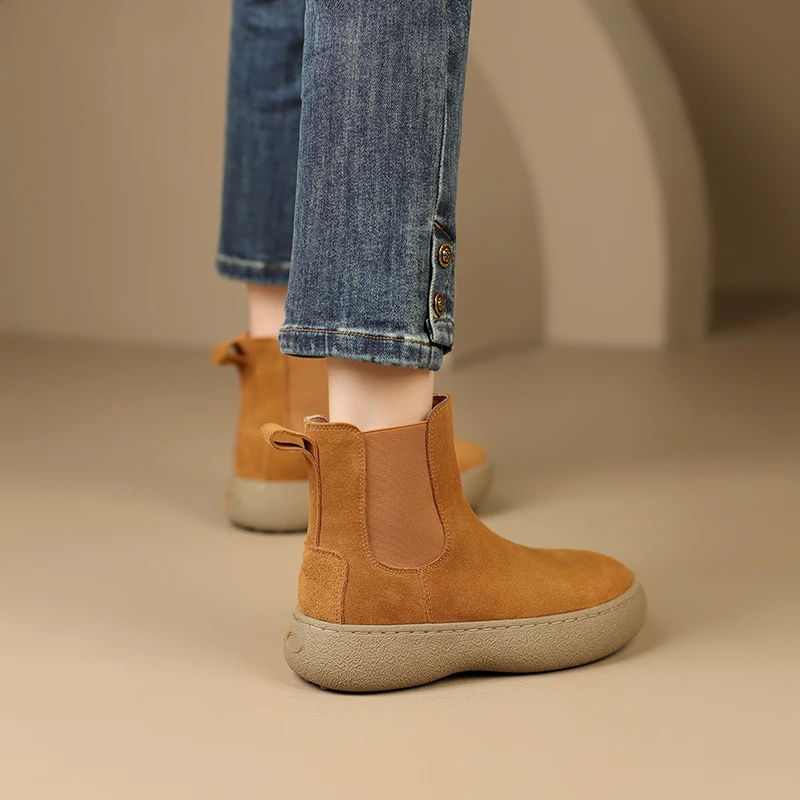 Ботильоны женские замшевые на платформе