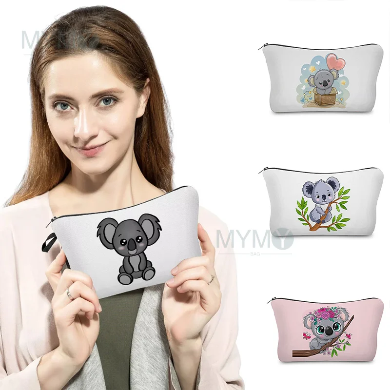 

Cartoon Koala Print Cosmetic Bag Student Pencil Case Outdoor Women's Makeup Bag Storage School Teacher Gift Portable Cute Animal