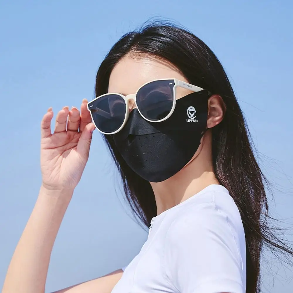 Летняя шелковая Солнцезащитная маска для лица мягкая дышащая УФ-защита тонкое