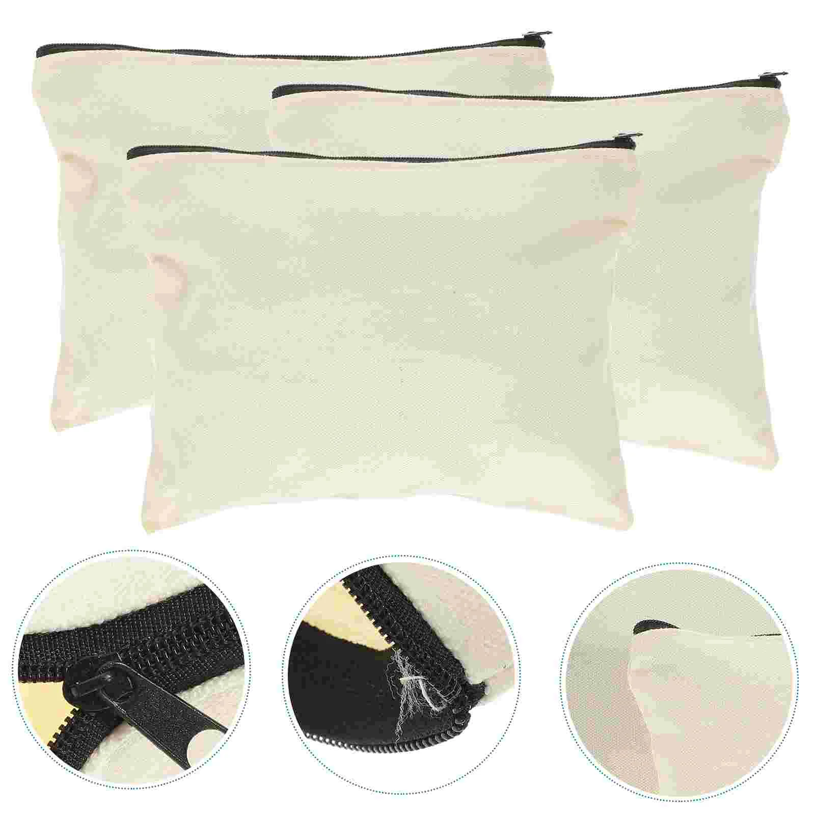 

10 Pcs Zip Tool Bag Canvas Zipper Small Pouch Bags Organizer Storage Heavy Duty