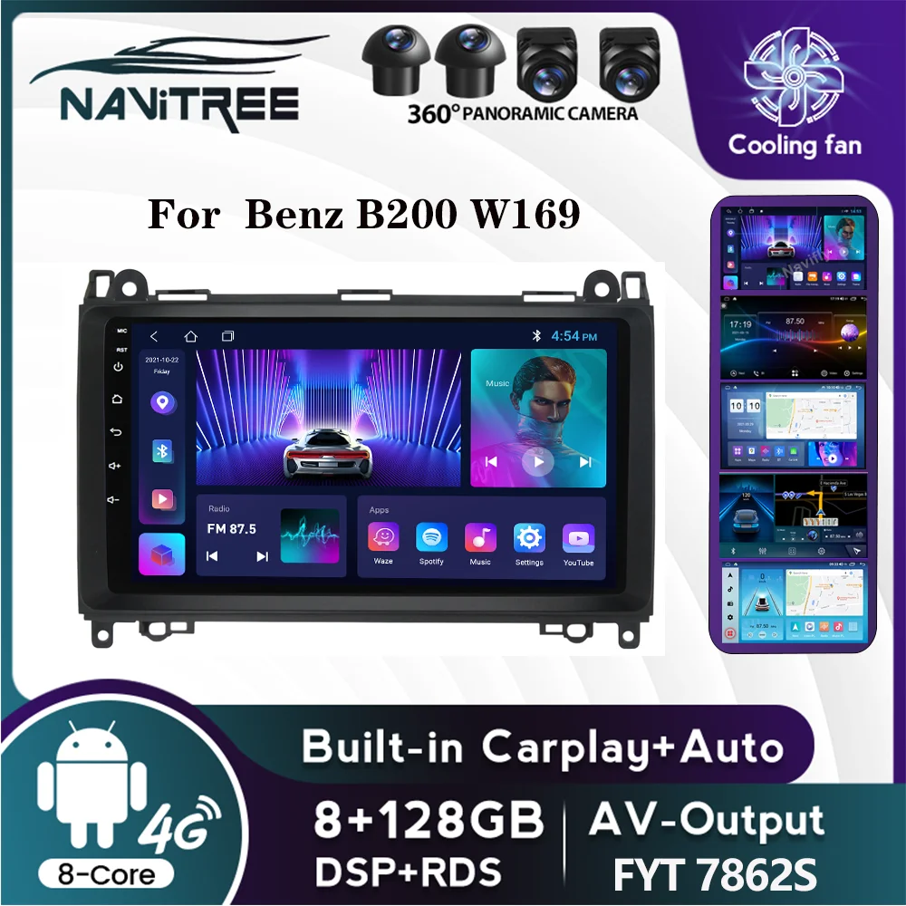 

Android 12 GPS Navigation For For Mercedes Benz B200 W169 W245 W639 Viano Vito DSP 4G Car Stereo Radio AI Voice 2Din Main Unit