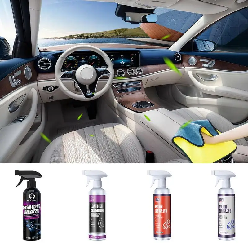 

Car Interior Cleaner Spray High Quality Auto Leather Cleaning Solution Versatile Vehicle Cabin Cleanser Car Wash Accessories