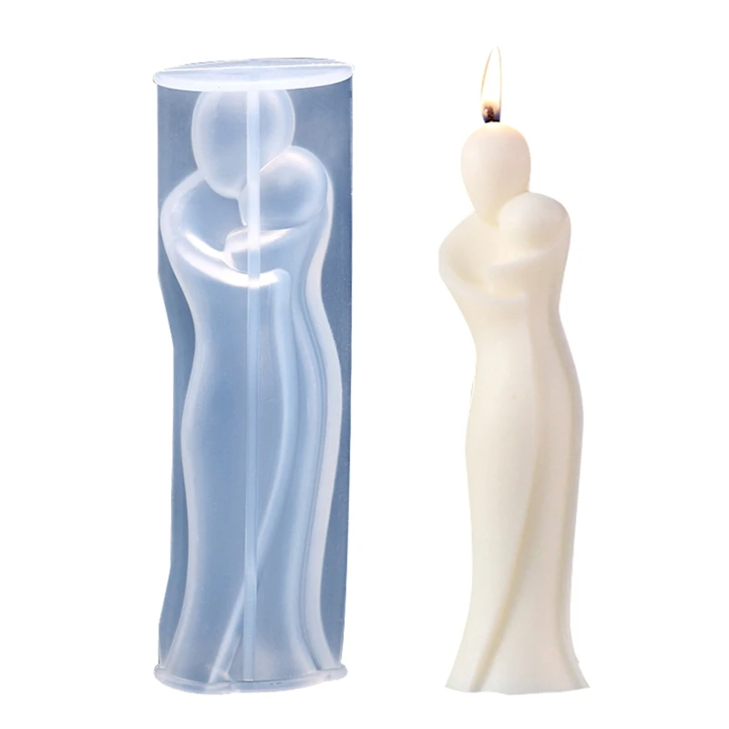 

3D Mother and Child Candle Mould Flexible Fondant Silicone Mold for Soy Wax Plaster Resin Casting DIY Handmade Crafts T8DE