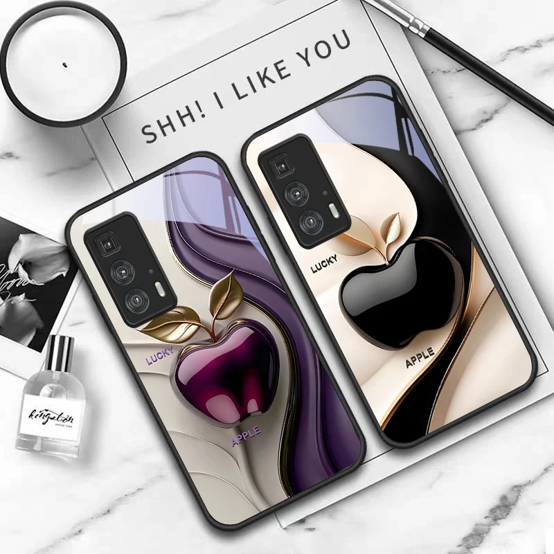 Фото Современный стиль лёгкой роскоши: стеклянный чехол для телефонов Motorola Moto Edge 20 Lite, 30 Pro, 40 Neo, 50 Ultra, G Play, G45, G54, G55, G75, G84, G85 №5