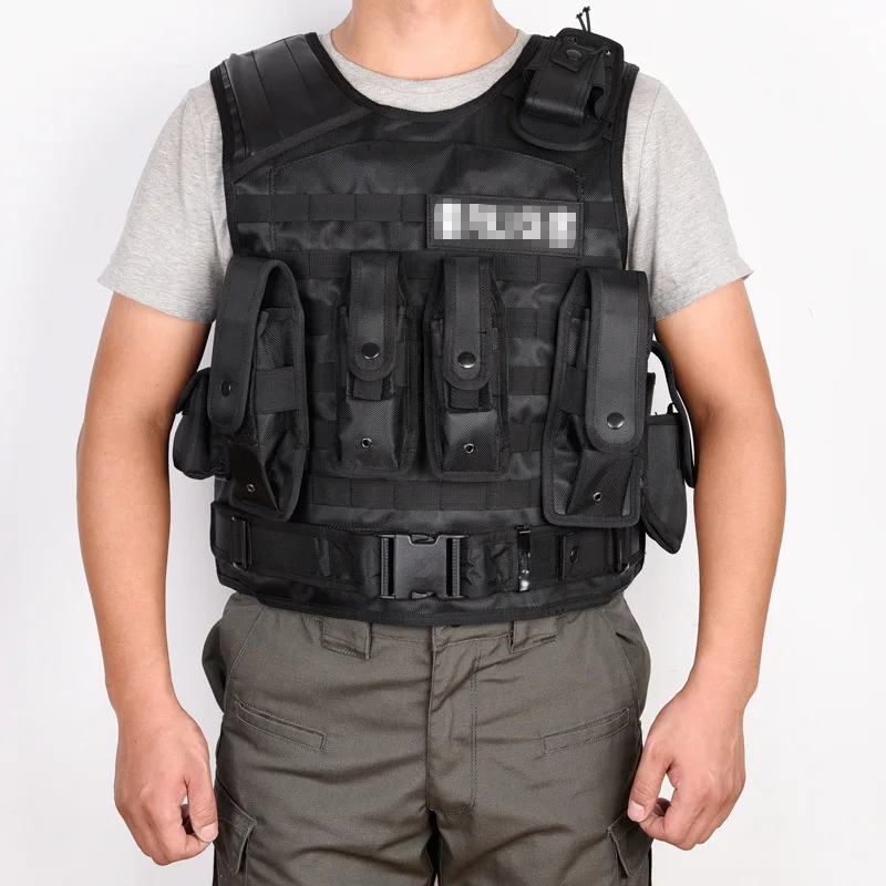 

Black Nylon Tactical Vest As Training Protective Clothing Combat Multi-Functional Vest Duty Protective Vest