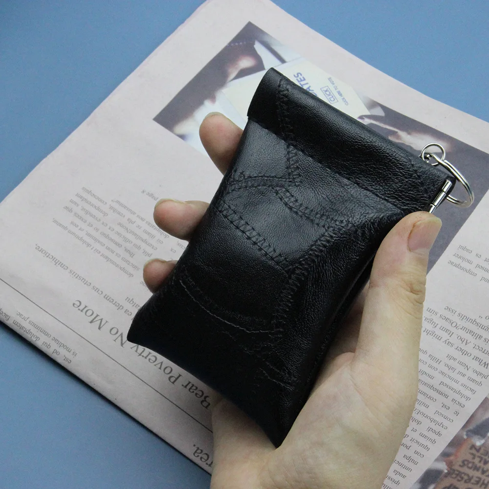 

Men's and Women's Ring Hanging Waist Key Bag Coin Small Storage Bag PU Leather Card Bag Novelty Coin Purse