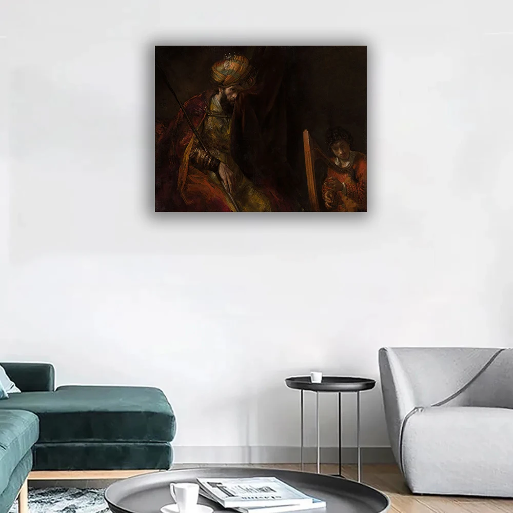 Рембрандт Саул и Давид Картина на холсте настенные художественные репродукции