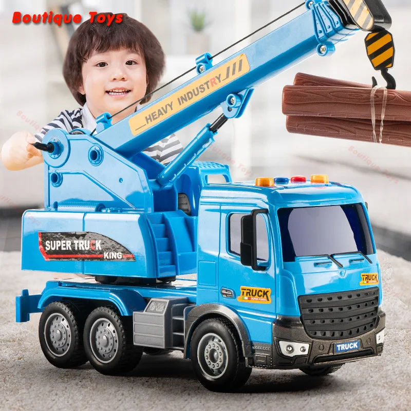 

Fun Hot Selling Children's Large Crane Toy Engineering Vehicle Tower Crane Simulation Crane Inertial Toy Car Model Can Be A Gift