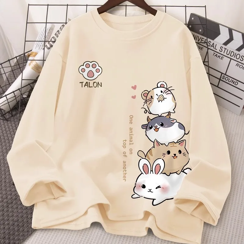 Student Long sleeves Shirt Women's Autumn Clothing HEATTECH Bottoming Early Top 2024 New Women clothes Lo...