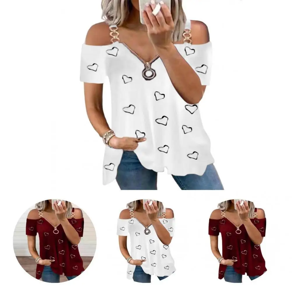 

Female Attractive Temperament All Match Blouse Streetwear Women Top Short Sleeve for Gathering
