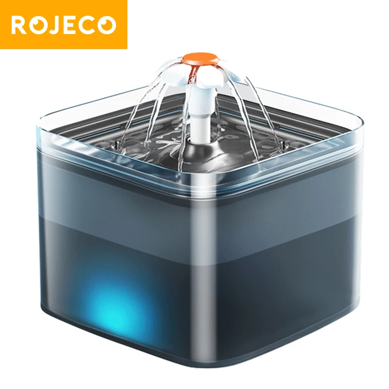 

ROJECO 2L Cat Water Fountain Filter LED Automatic Drinker for Cats Indoor Drinking Fountain Feeder For Cats Pet Water Dispenser