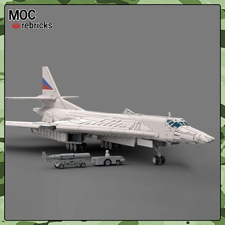 Военная серия WW2 MOC Bricks TU-160 Белый Лебедь Стратегический бомбардировщик