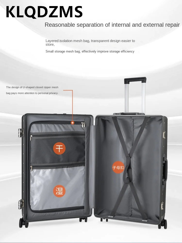 Портативный чемодан KLQDZMS с USB-зарядкой открывающийся спереди для планшетов