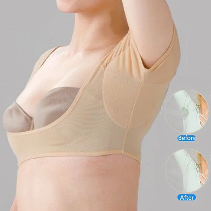 

T-shirt Shape Sweat Pads Underarm Woman Summer Sweat Absorbing Pads Washable Armpit Absorbent Pads Anti Sweats Tops M L Size