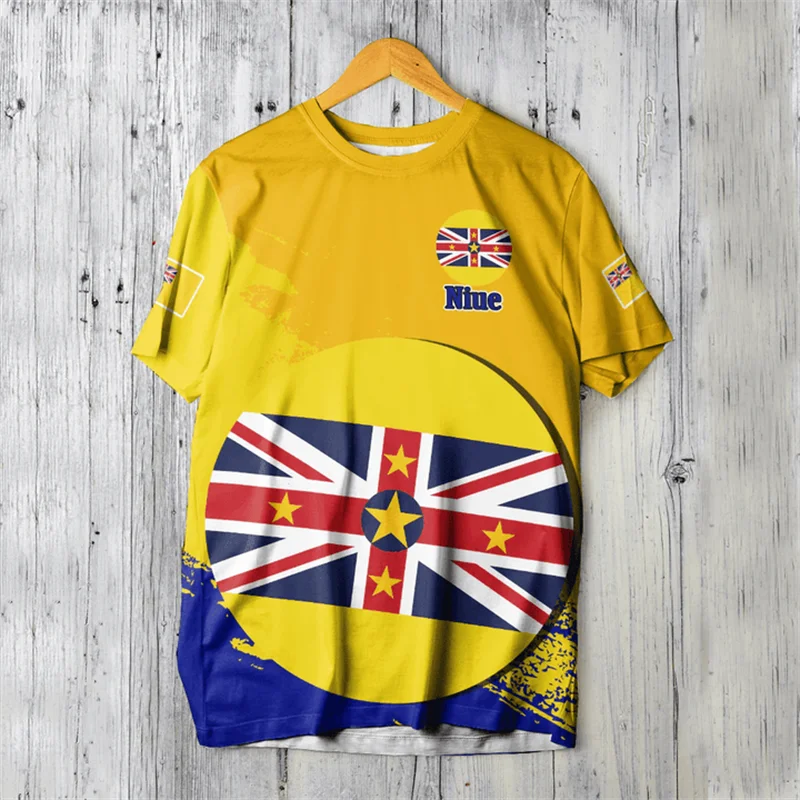 Футболка Niue с национальным флагом и 3d принтом для мужчин новая модная футболка