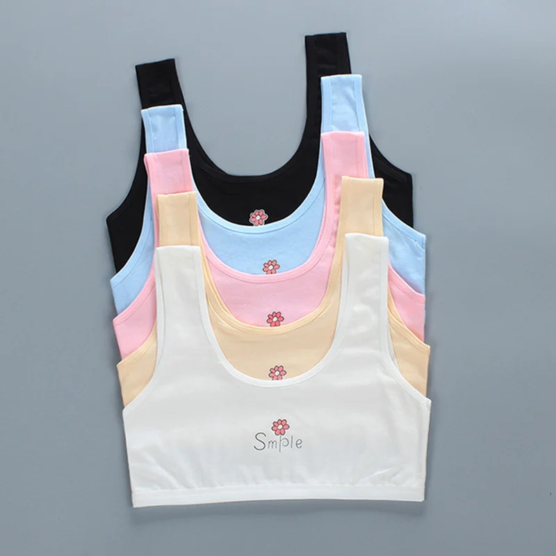 

Girls Bra Cotton Tops Sports Bras Without Bones School Students Underwear Teens Crop Top Clothes for Teenagers Underwear Girls