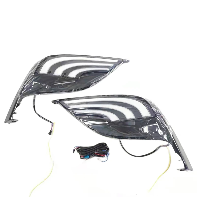 

For TOYOTA CAMRY 2021 Dynamic LED DRL Headlight Front Bumper Driving Fog Lamp LED Fog Lights Cover Grill Bezel