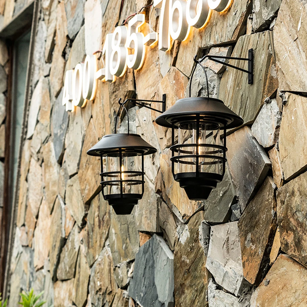 

2 Pieces Solar Wall Light Rechargeable Outdoor Lamp Walkway Lighting