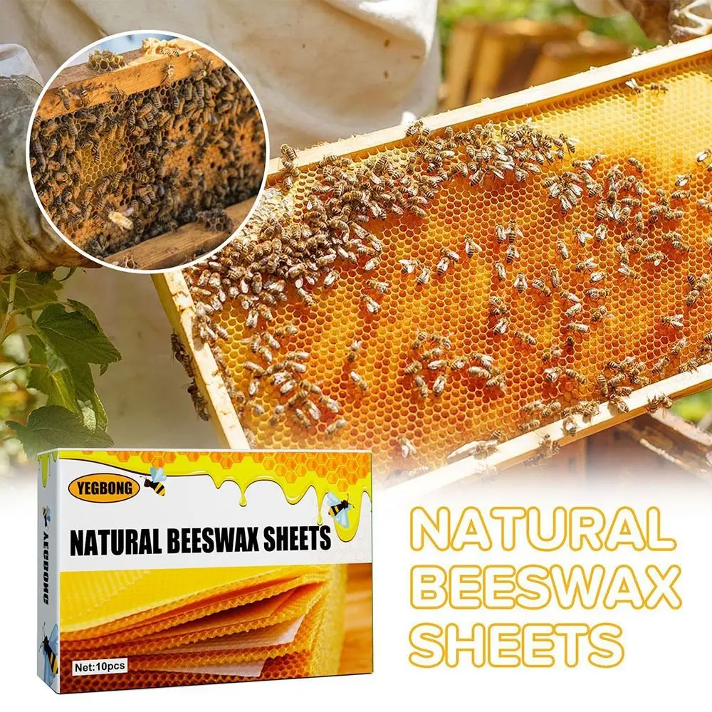 

Slice Nontoxic Beekeeping DIY Supplies Hive Cell Frame Natural Beeswax Sheets Honeycomb Sheet Beeswax Foundation Shee