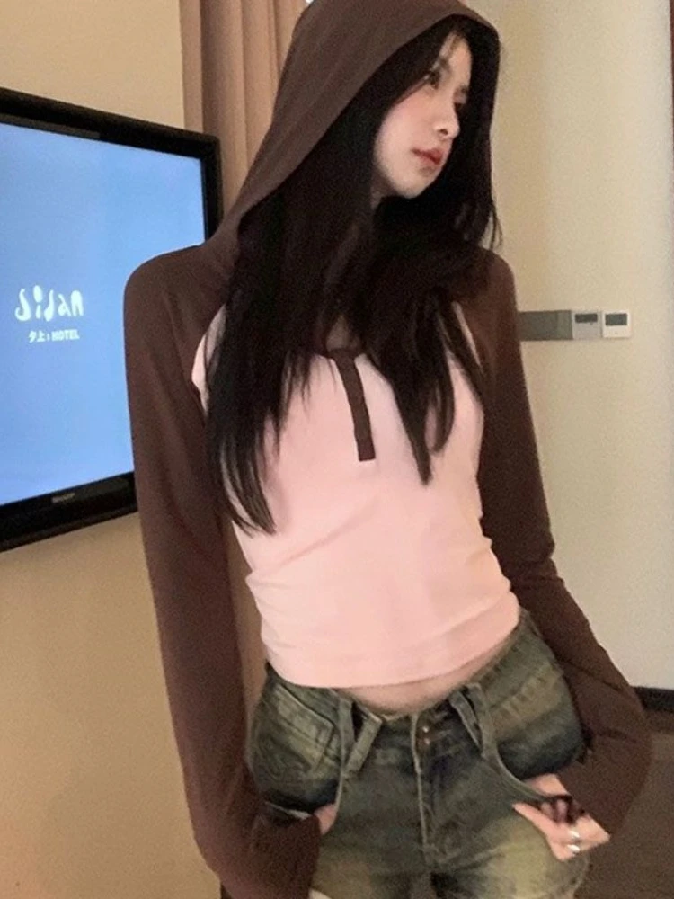 

Худи женское составного кроя в стиле Харадзюку, осень 2023