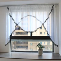 Fashion Arcuated Valance Lace Balcony Kitchen Livingroom Bedroom Window Curtain Voile Party Drapes