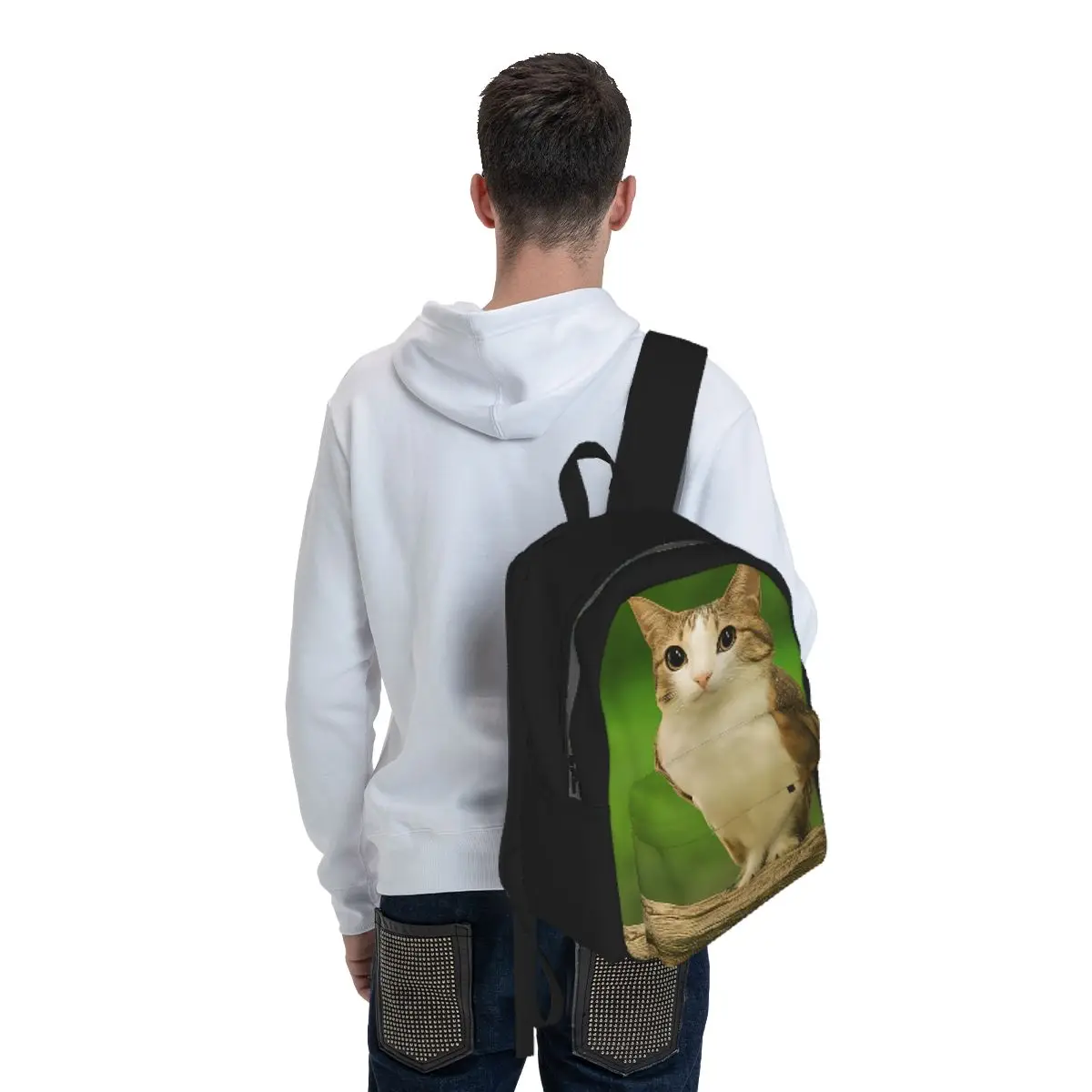 Фото Рюкзак Meowl Cat Owl Funny Internet Trendy Meme для студентов, школьный рюкзак, походный рюкзак для путешествий, городской рюкзак для мужчин и женщин, сумка через плечо №3