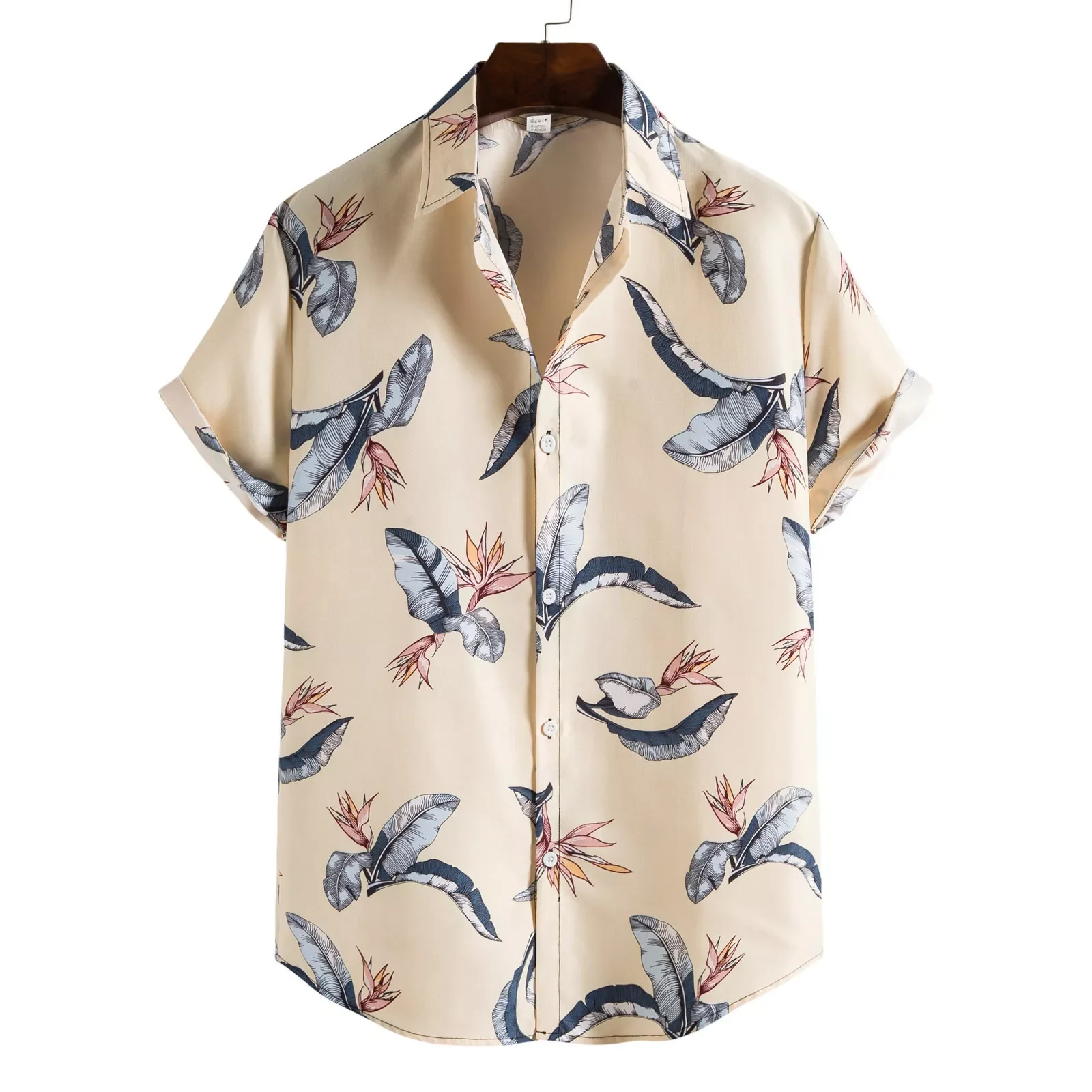 Harajuku Beach Men Short Sleeve Hawaiian Shirt Casual Summer Shirt Men Blouse Loose Surfing Chemise Homme
