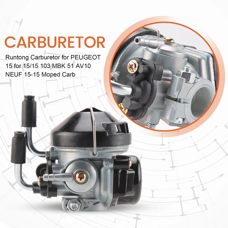 Карбюратор Vergase Sha15 50 куб.см для Dellorto SHA 15/15 103 MBK 51 AV10 NEUF 15-15 мопеда Carby