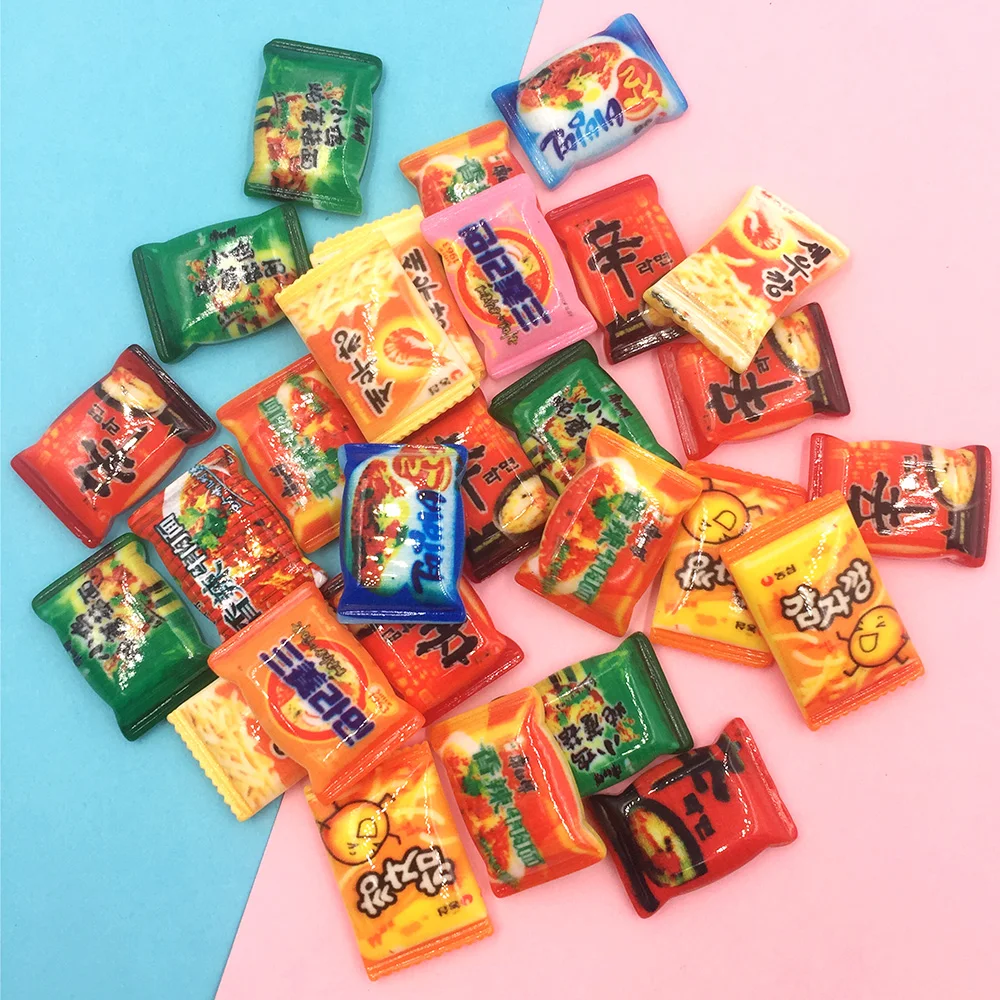 20Pcs Mixed Mini Cute Instant Noodles Flat back Resin Cabochons Embellishments For Scrapbooking Diy Phone Dolls Accessories | Дом и сад