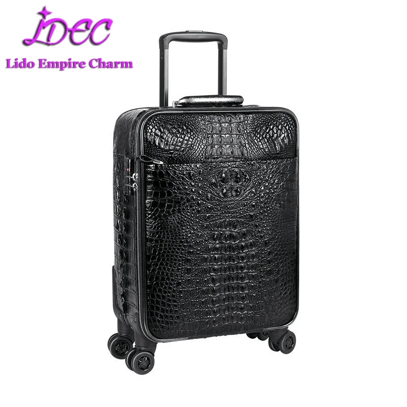 

Чехол-тележка из натуральной кожи, Роскошный деловой чемодан на колесах 20 дюймов, универсальный чехол с паролем для посадки