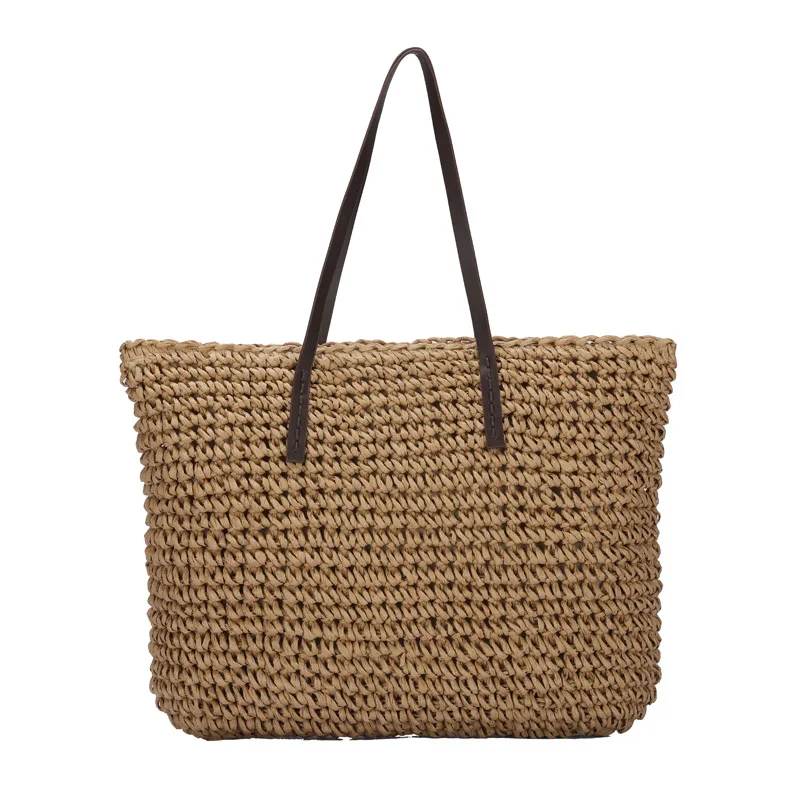 

Korea Japanese Women Totes Female Bag Large-capacity Straw Woven Bag 2022 New Vacation Shoulder Beach Female Bag Handbag
