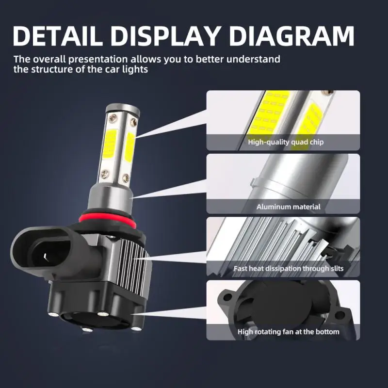 

Автомобильные светодиодные фары 9005, супер яркая Водонепроницаемая теплоотдача, универсальные автомобильные аксессуары, автомобильные фары M5, автомобильная фара