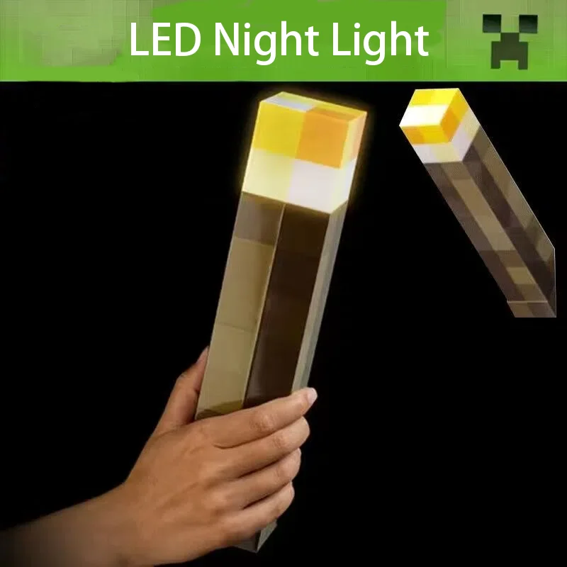 

11.5 Inch Brownstone Torch LED Night Lights Game Room Decoration USB Rechargeable Table Light Festival Gifts for Kids Game Lamps