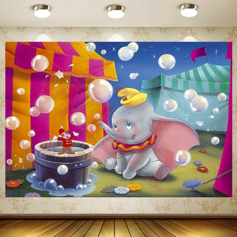 Dumbo фон детский день рождения украшение мультфильм баннер виниловый полиэстер
