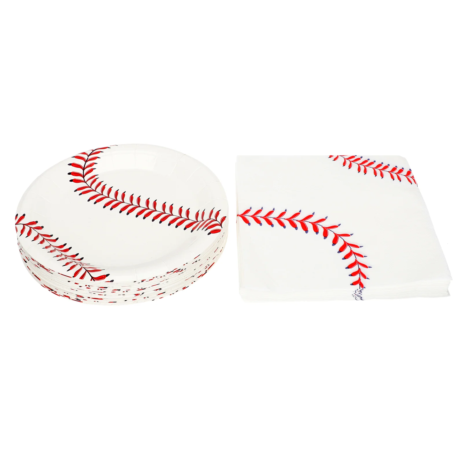 

Dessert Plate Party Plates Napkin Birthday Dinnerware Baseball Theme Supplies Tablewares