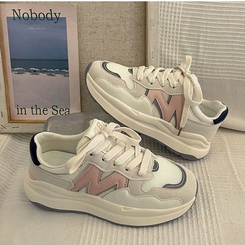 

Autumn Platform Sneakers Fashion Patchwork Woman Vulcanize Shoes Korean 2022 All-match Daily Wear New Casual Female Sneakers