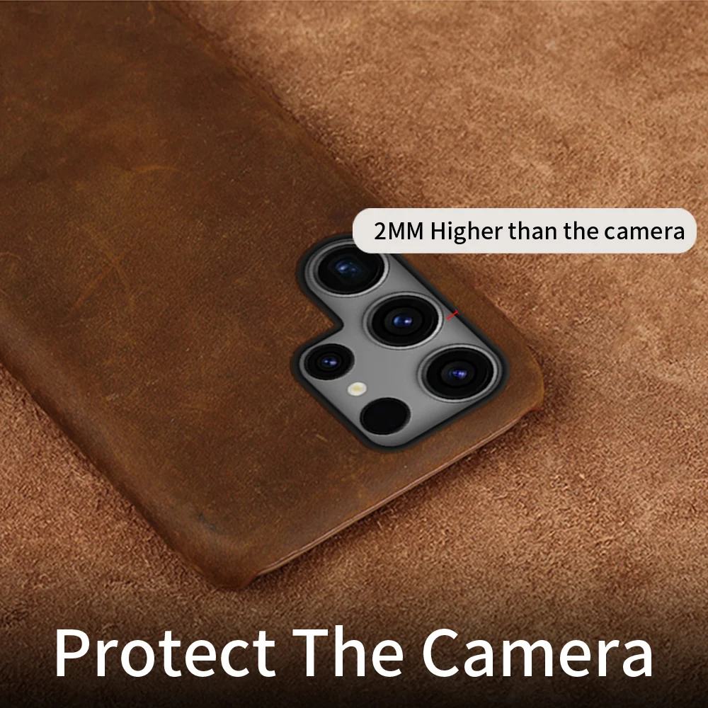 LANGSIDI Genuine PULL-UP Leather Phone Case For Samsung Galaxy S22 S21 S23 Ultra S20 FE S10 S21 Plus Note 20 A52 A51 A71 A72 A70