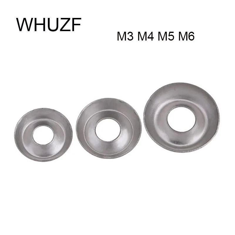 

WHUZF 100PCS M3 M4 M5 M6 304 Stainless Steel Bowl Type Conical Washer Countersunk Washers Concave-Convex Hollow Fisheye Gasket