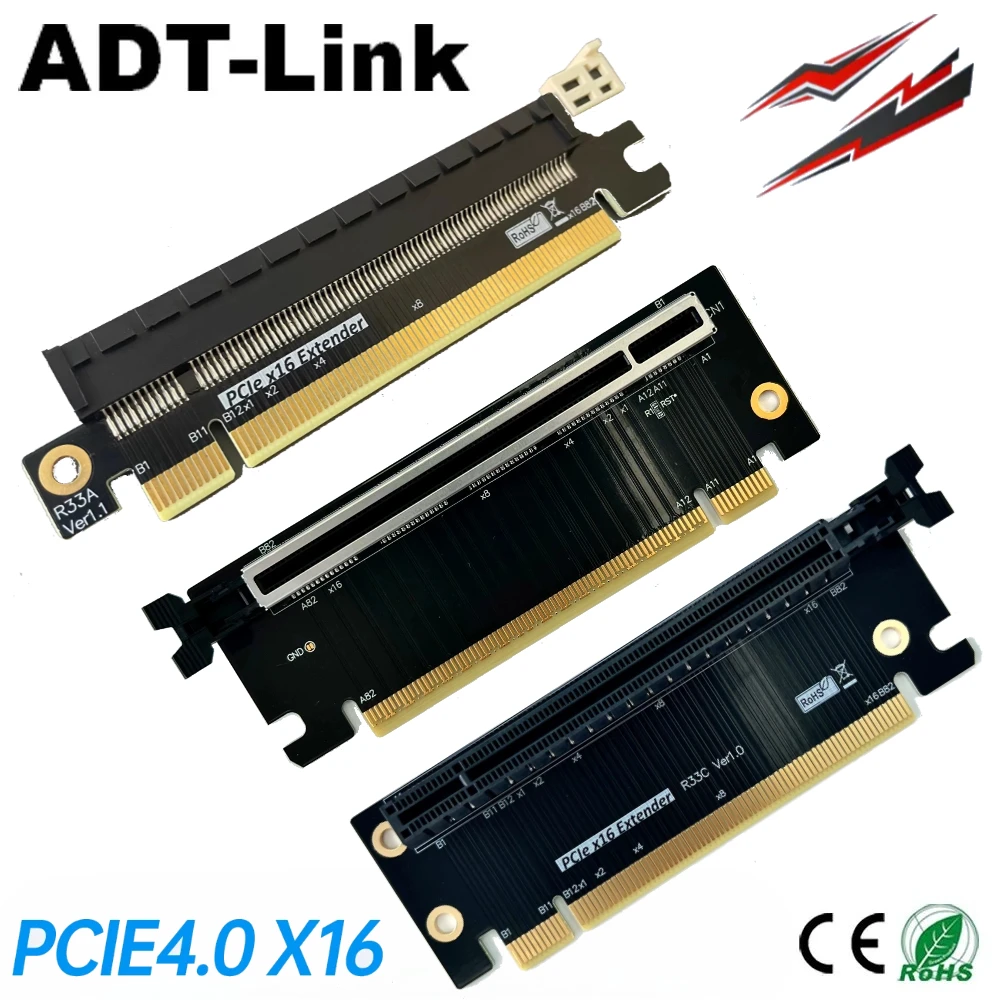 Фото Карта-адаптер-удлинитель PCIe 4.0 x16 с угловым разъемом 90 градусов для защиты графических процессоров, Gen4, для 1U/2U/3U серверов №2